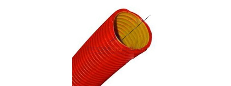 Труба гибкая двустенная для кабельной канализации д.200мм, цвет красный, без протяжки [бухта 35м]