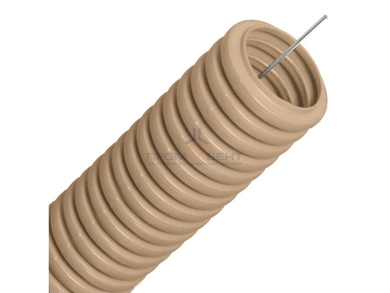 Труба гофрированная ПВХ д16 под дерево (сосна) с протяжкой (бухта 100м)